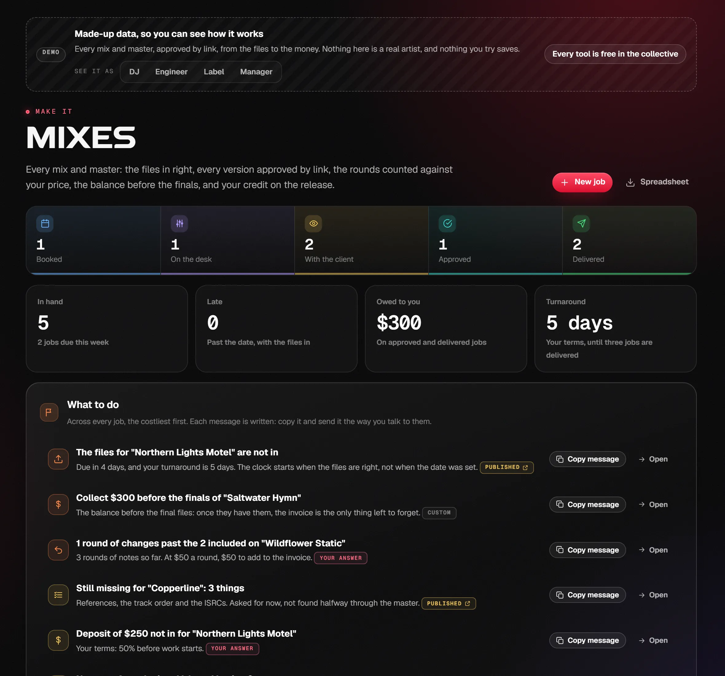 Mixes on the demo
